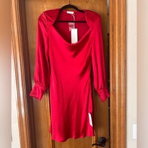NWT Lush Red Hot Satin Mini Dress Size Small